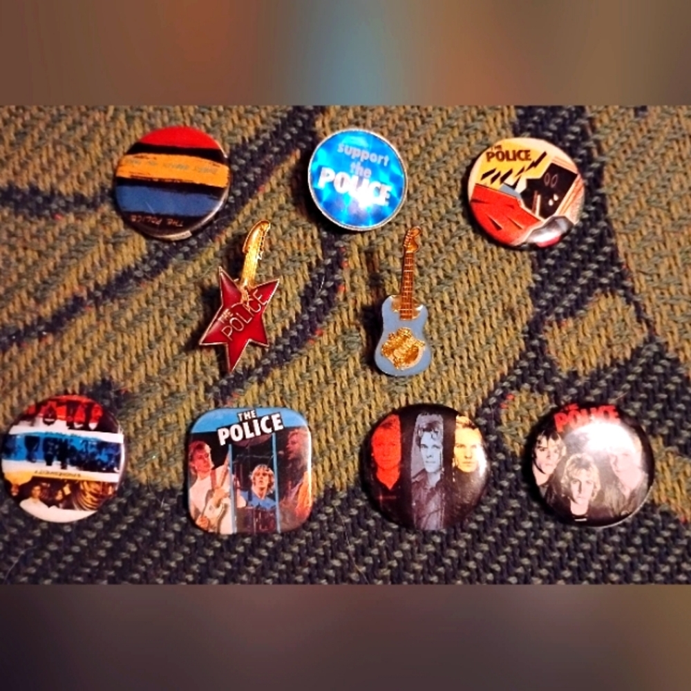 MINT- "The Police" Original Band Pins, Circa 1984